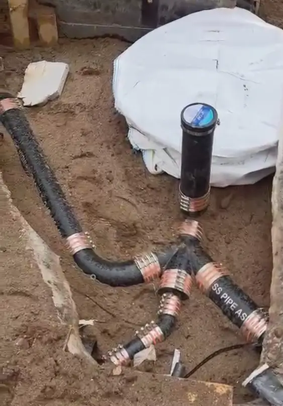 Residential sewer and drain pipe installation