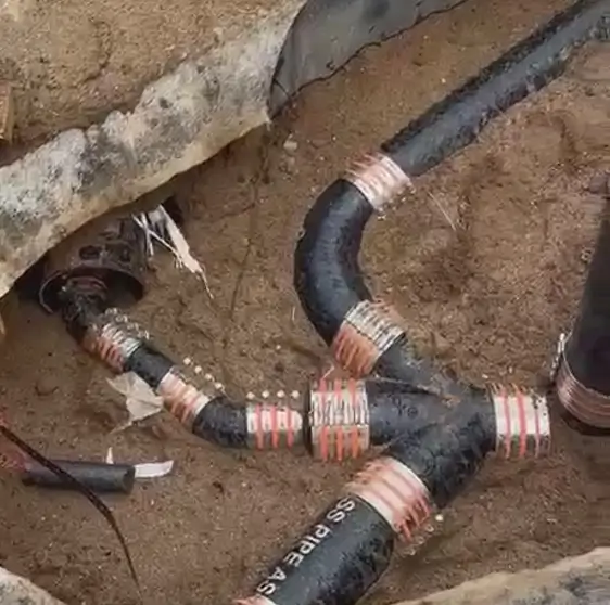 Underground PVC drain pipe connections