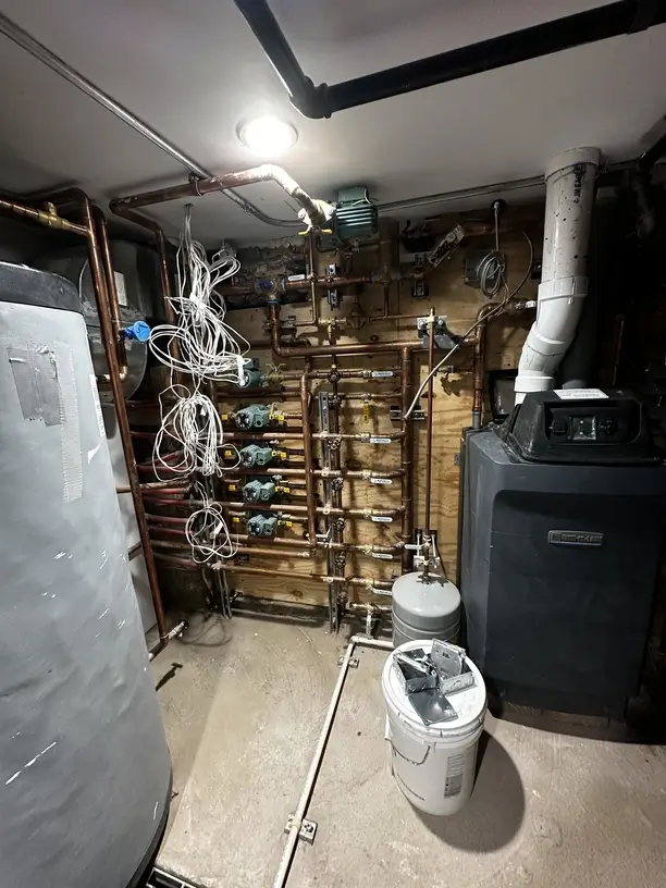 Boiler room plumbing system