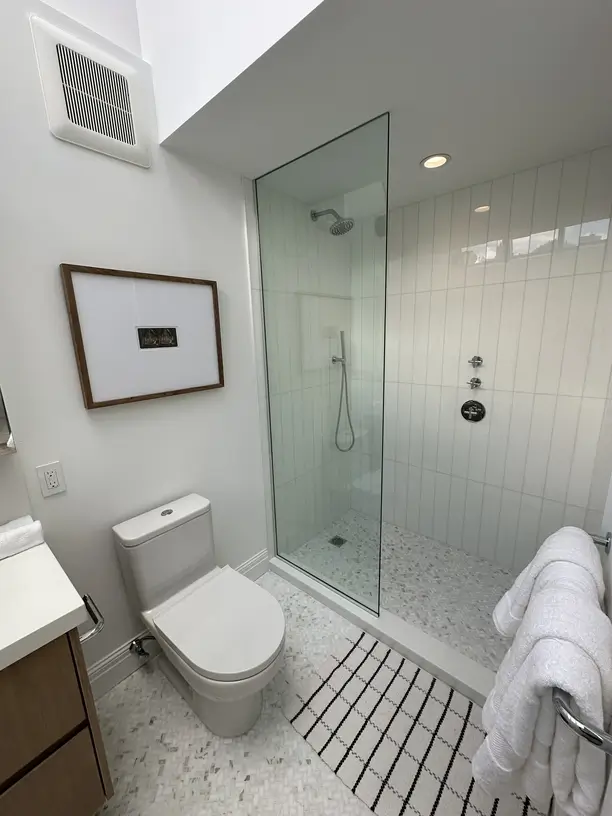 Bathroom with glass shower