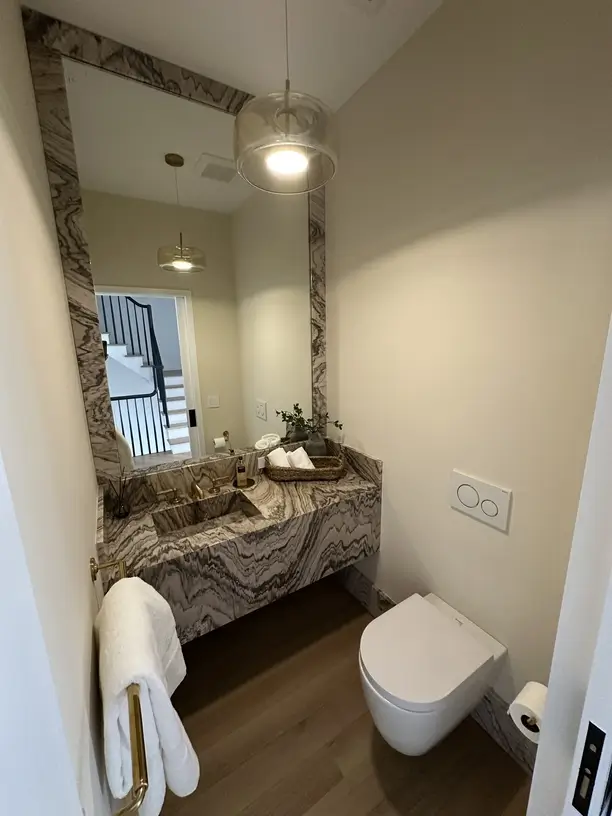 Bathroom vanity with stone countertop