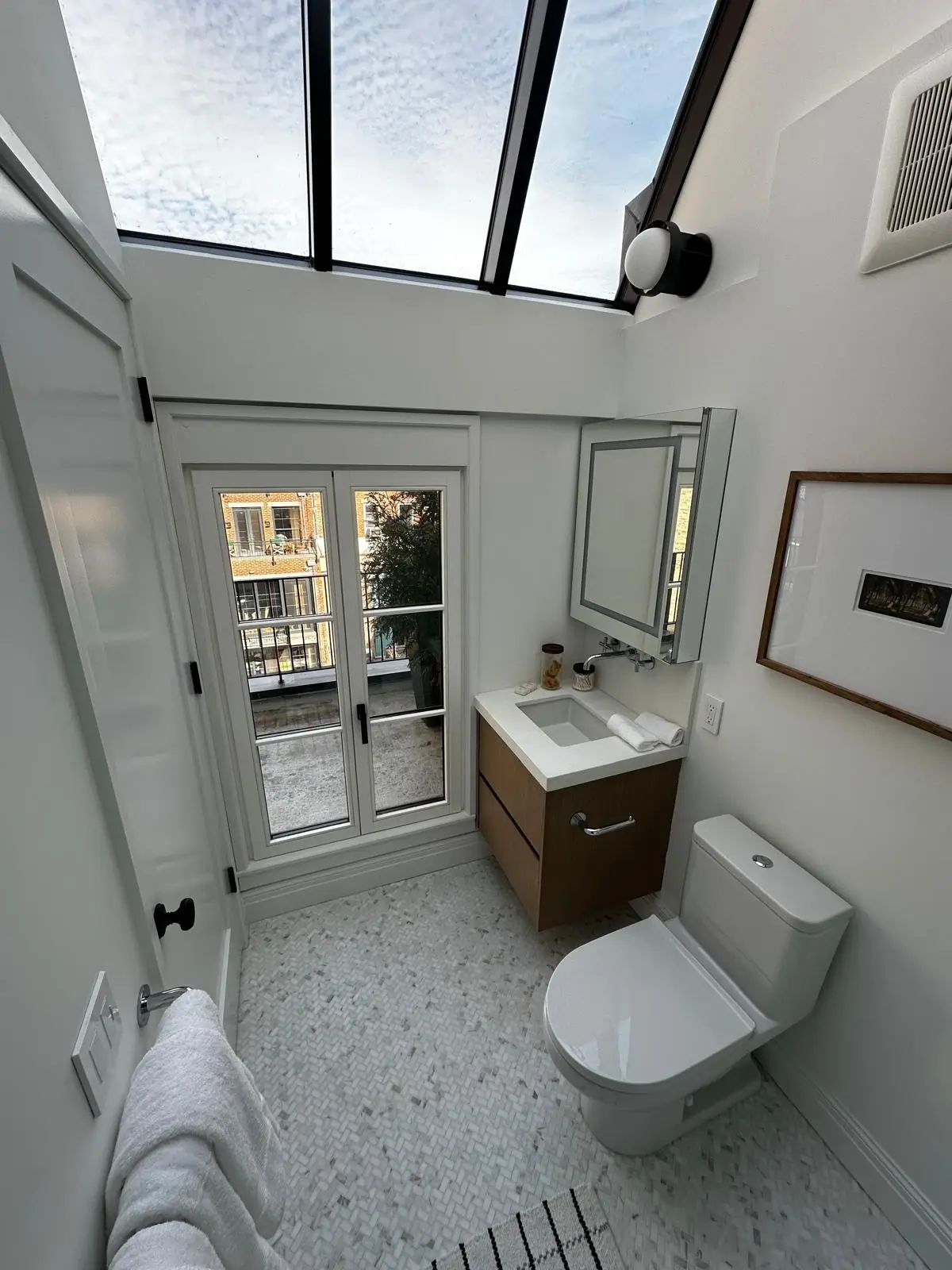 Luxury bathroom with freestanding bathtub