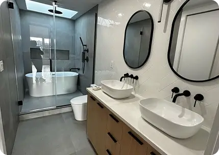 Modern bathroom plumbing installation